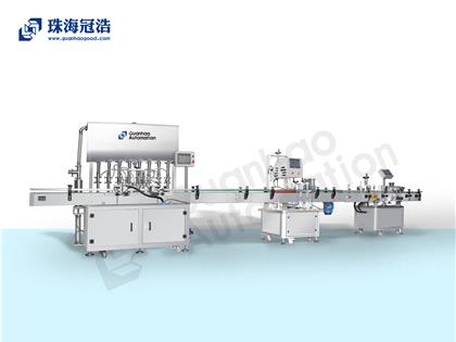 自動化膏體、液體灌裝、旋蓋、貼標生產(chǎn)線