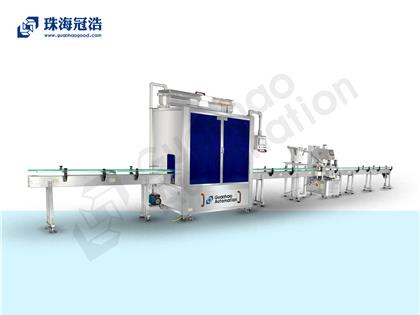 自動16頭醫(yī)用鹽水防腐灌裝、旋蓋生產(chǎn)線